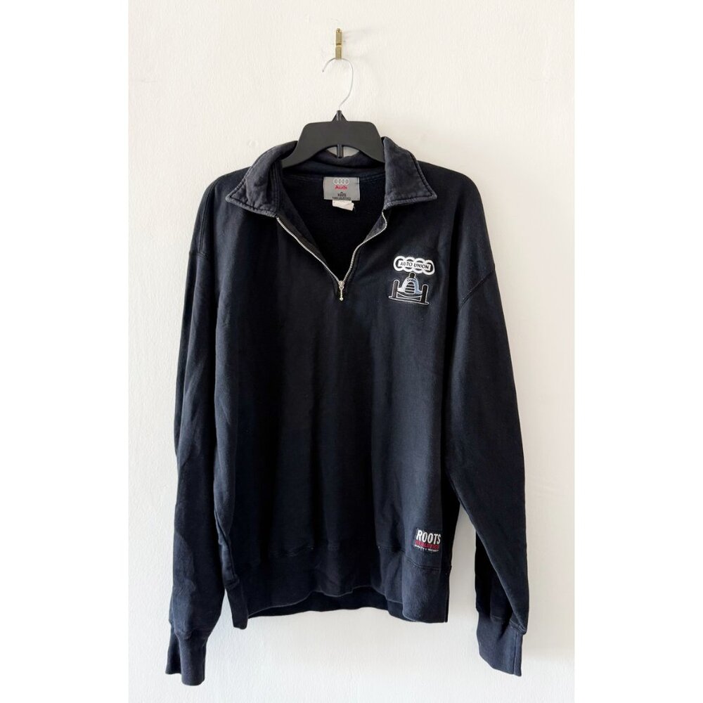 Roots Canada x Audi Black Quarter Zip Pullover Sweater Size Medium (M)